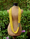 Blue Pottery Three Bead Side Necklace In Yellow